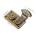 Miniatyrbillede 3 af 5: Bronzefarvet Læder Kuffert Spænde Æske Vintage Metal Lås Antik Toggle Hasp L