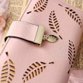 Miniatyrbillede 5 af 5: Pink Læder Lang Pung, Sød Dame Lang Pung Pung Dame Mode Lang Pung Dame Pung Clutch Etui Blad Vedhæng Mønt Lynlås Lang Pung