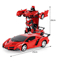 Miniatyrbilde 2 av 5: Fjernstyrt robotbil transformer leketøy for barn - Anti-fall puslebil leke for gutter og jenter Red