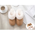Miniatyrbild 7 av 7: Damtofflor Minnesskum Fluffig Slip-on Hus Mocka Pälsfodrad/Antiskohål, Inomhus & Utomhus