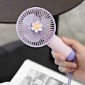 Miniatyrbillede 2 af 5: Mini Bærbar Håndholdt Ventilator med Strøm, USB-genopladelig, med 3 Hastigheder - Håndholdt Ventilator til Mænd og Kvinder - Perfekt til Kontor, Udendørs, Rejser og C