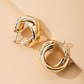 Miniatyrbillede 5 af 5: Kvinders øreringe pige stud øre Drop Lady C Rhinestones Rund Cirkel CC Geometrisk Elegant Metal Trendy e081j1