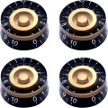 Miniatyrbillede 1 af 5: 4 stk. ravfarvede tophat-knapper i 6 mm til elektrisk guitarbas lydstyrkeknap, radiodele udskiftning KNOB-S32