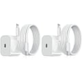 Miniatyrbillede 1 af 3: Dele til iPhone-oplader - Hurtigoplader - Adapter Hvid + 2m datakabel 20W Hvid