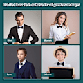 Pikkukuva 4 / 5: Valmiiksi Solmittu Perhosolmio Miehille, Tuxedo-Perhosolmio Säädettävä Muodollinen Kaulan Perhosolmio Satiini Perhosolmio Juhliin Hääihin (Tummansininen)