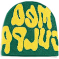 Miniatyrbillede 1 af 5: Beanies, bogstaver Print Beanies Mea Y2k Beanies, hat til kvinder mænd, slouchy beanies og strikkede beanies til unisex (sort og hvid) green yellow