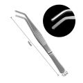 Miniatyrbillede 4 af 5: 12,5/14/16/18 cm rustfrit stål pincet havearbejde køkkenværktøj buet pincet 18cm elbow
