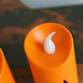 Miniatyrbilde 4 av 4: Juleborddekorasjon - Oransje Gresskar Lysestake med LED-lys - Halloween-lys - Gresskarlampe - Festdekorasjon - 4-pakning - Oransje