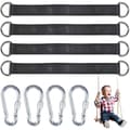 4 st Trägunga Hängremmar Kit med 4 D-ringar för Trädgård/Gunga/Trädgunga/Hängmattor