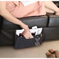 Miniatyrbillede 3 af 5: Sengetaske, Tæppe Seng Caddy Organizer til Hængende Sengeskabstaske Sofa Seng Tykt Tæppe med Kabelhul Ikke-Skridsikker til Bog, Magasiner, iPad