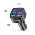 Pikkukuva 11 / 11: USB-laturi, auton moniporttinen virtalähde, QC3.0-sovitin, 6 USB-porttia, puhelimen GPS-laturi Android/iOS-laitteille, musta