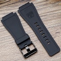 Miniatyrbillede 1 af 3: 24MM Rem Sort til Bell & Ross BR001 BR003 Sort Silikon Urrem Black Button