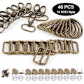 Miniatyrbild 4 av 5: 40 st Metall Tri-Glide Spännen + D-formade Ringar + Svängbara Krokar + Magnetiska Syknappar DIY Tillbehör för Bälte Ryggsäck Hantverksväskor