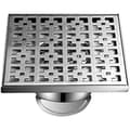 12x12cm Silver Utomhus Golvbrunn - Luktkontrollsystem med Hårfälla - För Duschar och Utomhusutrymmen