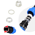 Miniatyrbild 2 av 5: PE-rörkopplingar med innerdiameter 20 mm, T-koppling, armbåge, 4-vägs snabbkoppling, växthus, jordbruk, bevattning, vattenrörskopplingar - AU Elbow