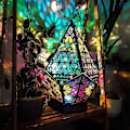 Pikkukuva 2 / 5: Bohemian Mosaic Starry Sky Floor Projections Lamp Table Bedside Lamp