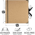 Miniatyrbillede 2 af 4: Scrapbog Fotoalbum 60 Sider (21 x 21 cm) Brun Tykt Kraftpapir Scrapbog Ideel til Dine Scrapbooking Album Kunst & Håndværk Projekter Brown