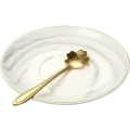 Miniatyrbilde 3 av 5: Marmor Keramisk Kopp og Skålsett Kamelia Mønstret Bone China Kaffe Krus Te Kopp Gullkant med Kaffe Kopp, Skål og Skje, 200ml