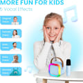 Miniatyrbillede 3 af 6: Karaoke-maskine til børn og voksne, bærbar Bluetooth-højttaler med trådløs mikrofon, gaver til fødselsdagsfest i hjemmet Blue