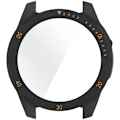 Pikkukuva 4 / 5: Garmin Fenix 8 47 mm:n kellolle tarkoitettu PC-kehyssuoja ja temperoitu lasinen näytönsuoja Black Orange