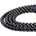 Miniatyrbilde 1 av 3: Svart Obsidian Edelsten Runde Løs Perler Naturlige Stein Perler for Smykkefremstilling (6MM)