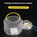 Miniatyrbillede 2 af 5: Sammenklappelig plastikspand Multi-Purpose Compact bærbar penselvaskespand sammenklappelig plastik transparent penselvaskespand lille