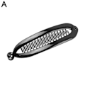 Miniatyrbilde 1 av 11: Banan hårklipp Korn Twist Kam Klemme Grip Slide Fisk B svart One-size