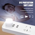 Miniatyrbild 5 av 5: 24 st USB-nattlampa Mini-lampor Kompakt lampa Liten rund vit nattlampa Bärbar LED-atmosfär Plug in för barn Sovrum Hall Kök