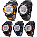 Miniatyrbillede 2 af 5: Mænds Studenter Mode Digital Multifunktionel Alarm Sports Armbåndsur Red