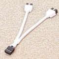Miniatyrbillede 1 af 5: Moderkort 9-pins USB-header til dobbelt USB2.0 9-pins splitter hub forlængerkabel