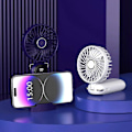 Miniatyrbillede 4 af 5: Drevet Håndventilator Mini Bærbar Håndholdt Ventilator Studerende Lille Ventilator Digital Display Foldbar Bord Aromaterapi USB Opladning Hængende Hals Elektrisk Ventilator