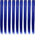 Miniatyrbilde 2 av 5: 9PCS 21\" Fargede Clip-in Hårextensions Blå Hårextensions Clip-in Jenter Blå Hårclips Hårextensions for Kvinnefest Høydepunkter (Blå)