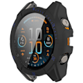 Pikkukuva 5 / 5: Garmin Fenix 8 47 mm:n kellolle tarkoitettu PC-kehyssuoja ja temperoitu lasinen näytönsuoja Black Blue
