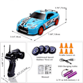 Miniatyrbild 3 av 5: RC Driftbil, 15 km/h Repskyddad Lättvikts Laddningsbar Lågfriktions Fjärrstyrd Bil Llight Blue