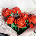 Miniatyrbillede 4 af 4: Rose blomst byggeklods blomst samling udødelig blomst Red