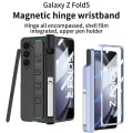 Miniatyrbilde 4 av 5: Z Fold 5 Etui, Slank PC Etui Til Samsung Galaxy Z Fold 5 Med Magnetisk Hengselbeskyttelse, Skjermbeskytter Og Håndleddsrem Carbon Black For Galaxy Z Fold 5