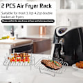 Miniatyrbilde 3 av 5: 2 stk. Airfryer-stativ kompatibelt med Ninja Food Dual Zone Airfryer [AF300UK] 2 skuffer, lagdelt dehydratorstativ spydstativ 304 rustfritt stål