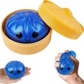 Jumbo Glitter Regnbåge Dumpling Stressavlastande Sensorisk Leksak med Ångkokare, Långsamt Stigande Dekompression Dumplings för Vuxna och Barn blue