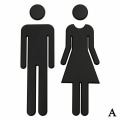 Pikkukuva 2 / 11: Kylpyhuone WC Vessa Nainen&Mies 3D WC-kyltti WC-tarra Ovi D kulta Yksi koko