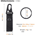 Miniatyrbilde 2 av 6: Taktisk belte nøkkelholder nøkkelring belteklips webbing spenne stropp belte nøkkelring for backpacking utendørs camping fotturer Black