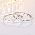 Pikkukuva 2 / 5: 925 Sterling Hopea Sormus Yksinkertainen Pari Sormukset 2kpl