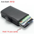 Miniatyrbilde 6 av 10: Dobbel Anti-Tyveri Lommebok RFID-NFC Sikker POP UP Kort Holder - 12 kort Brown - 12 cards