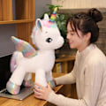 Miniatyrbild 2 av 5: 1 st 40CM Fantastisk Enhörning Plyschleksak Regnbåge Med Vingar Fylld Unicornio Dockleksak för Flicka Barn Födelsedagspresent Kudde 40CM white