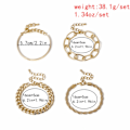 Miniatyrbilde 5 av 5: 4 stk. Delikat Boho Gull Sølv Kjede Armbånd Sett for Kvinner Justerbar Mote Perler Chunky Flat Kabel Kjede Punk Armbånd Smykker Gold