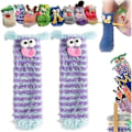 Pikkukuva 1 / 5: Lämpimät ja pehmeät piirrettyjen hirviöiden sukat, koralliveluuriset kolmiulotteiset omituiset sukat, plushiset hirviösukat joulu sukat 1 pair striped