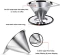 Miniatyrbillede 5 af 7: Kaffefilter 1-4 kopper, håndbrygget kaffekande filterkop drypfilter papirfrit filter i rustfrit stål