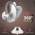 Miniatyrbild 8 av 8: UNIQ Sugkopp Makeup Spegel LED-ljus & x10 förstoring - Vit