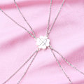 Pikkukuva 4 / 5: 4 osaa/setti Puzzle-ommelun kaulakoru, henkilökohtainen sydämen riipus, choker-ketju Silver Plated