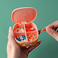 Miniatyrbild 1 av 5: Liten Pillerask Bärbar Pillerorganisatör Plast Medicinbehållare Jiujiuso