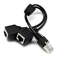 Pikkukuva 1 / 5: RJ45 Ethernet-jakaja-adapteri 1 uros - 2 naaras LAN-verkkojakaja Tukee Cat7 Cat6 Internet-verkkojen jatkojohtoa